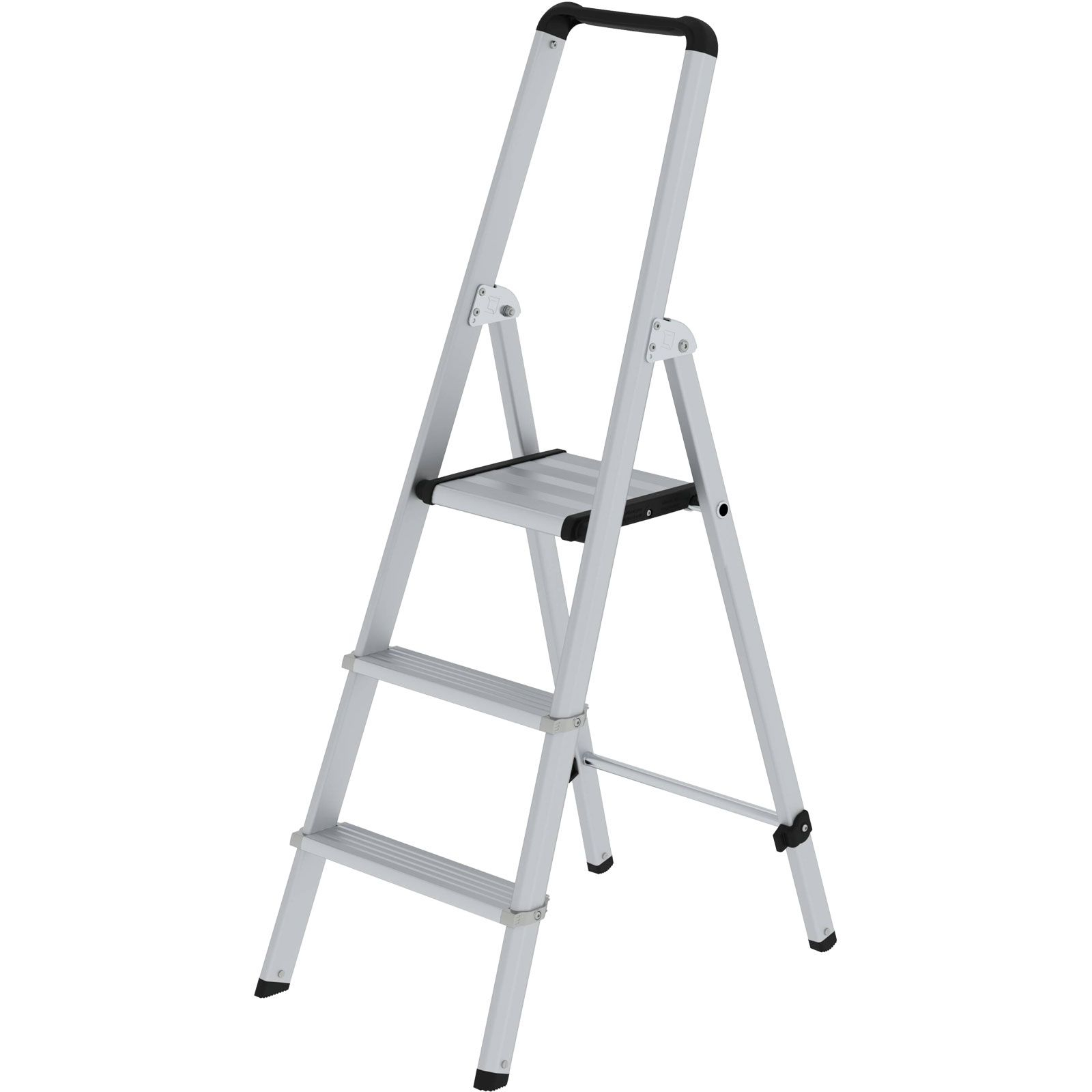 Günzburger Steigtechnik ML Stufen-Stehleiter einseitig begehbar Aluminium eloxiert