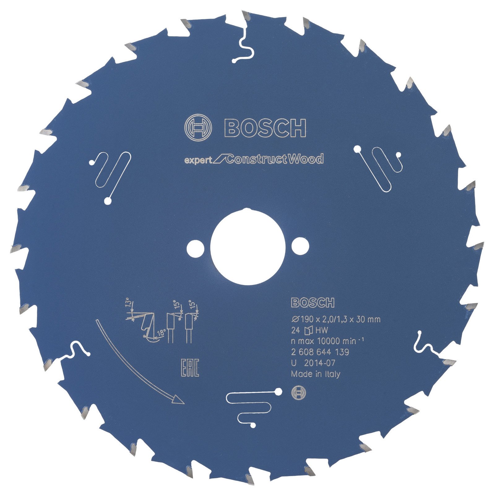 Bosch Kreissägeblatt Expert for Construct Wood für Handkreissägen 190 x 30 x 2 mm 24 - 2608644139