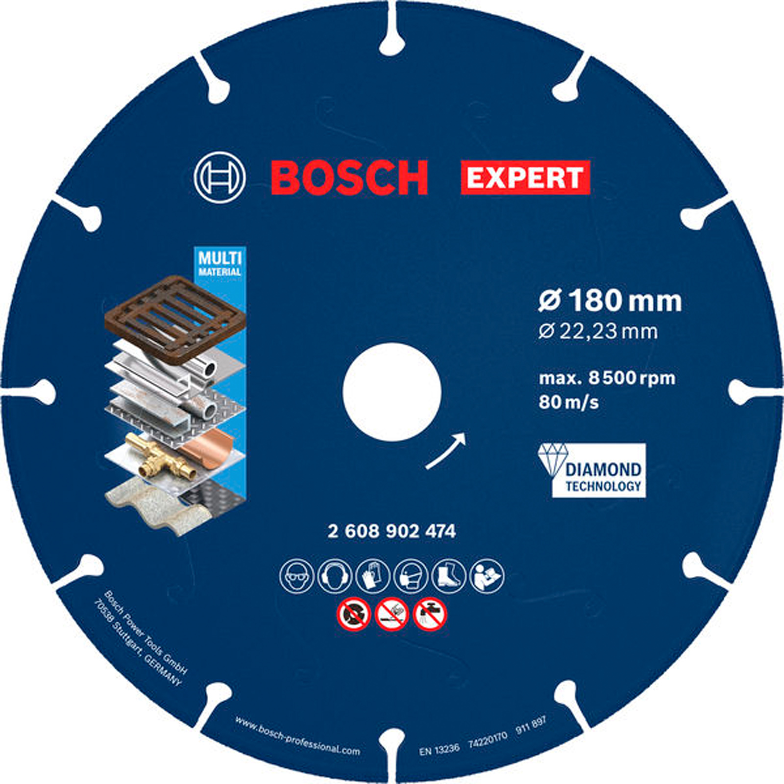 Bosch EXPERT Metal Diamanttrennscheibe, 180 x 22,23 mm - 2608902474