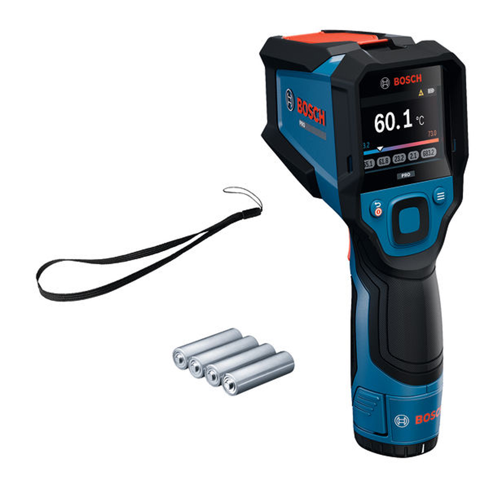 Bosch Thermodetektor GIS12V-700-14 / 4x Batterie 1,5V LR6 + Adapter - 0601083A00