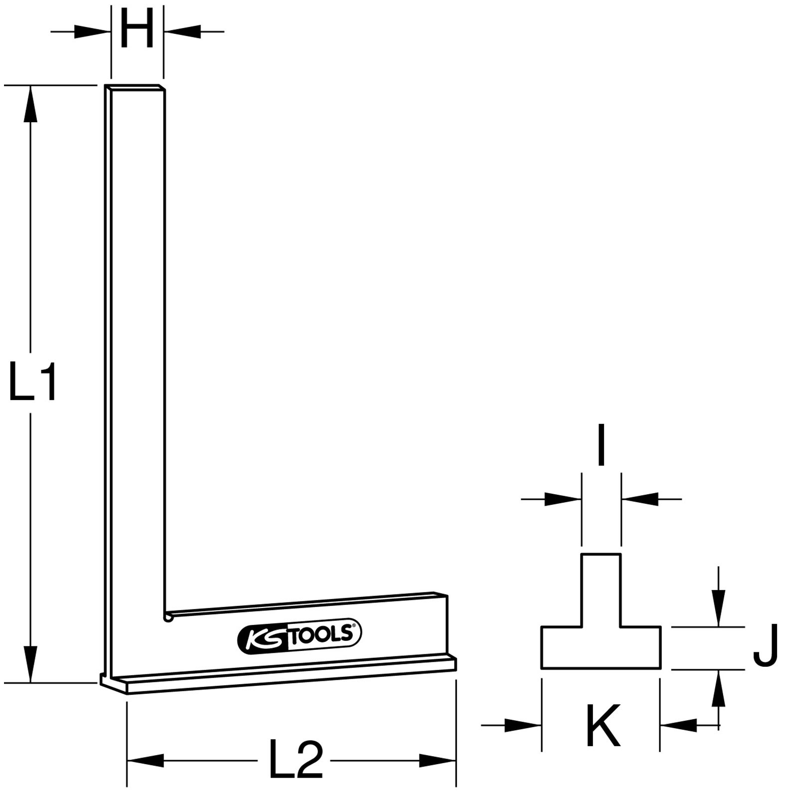 KS TOOLS Anschlagwinkel nach DIN 875/1 75 mm - 300.0209