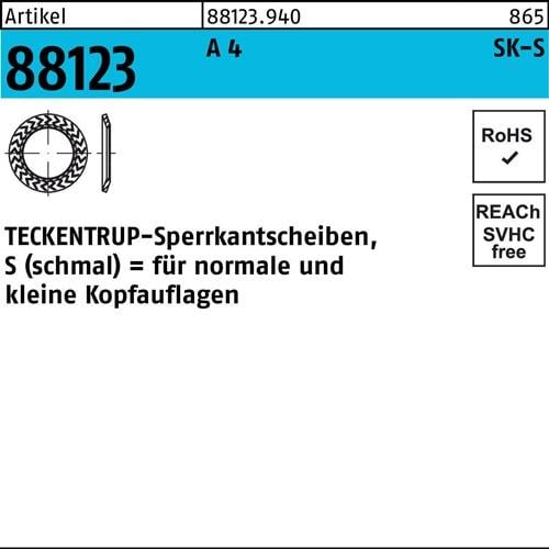 Sperrkantscheibe R 88123 S 12x24,25x1,6 A 4 1000 Stück TECKENTRUP