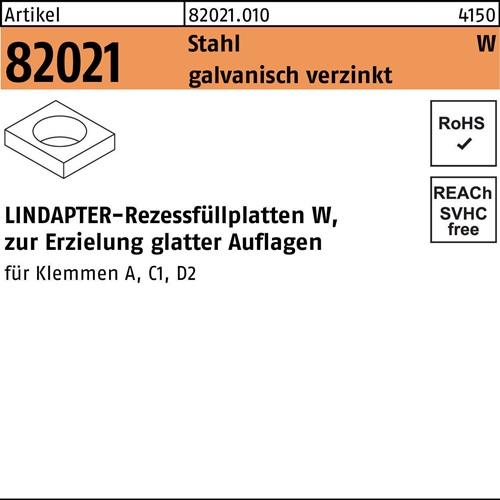 Rezessfüllplatte R 82021 FormW W 12/6,5 Stahl galv.verz. 1St. LINDAPTER