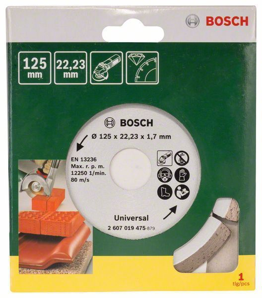 Bosch Diamanttrennscheibe für Baumaterial, Durchmesser: 125 mm - 2607019475