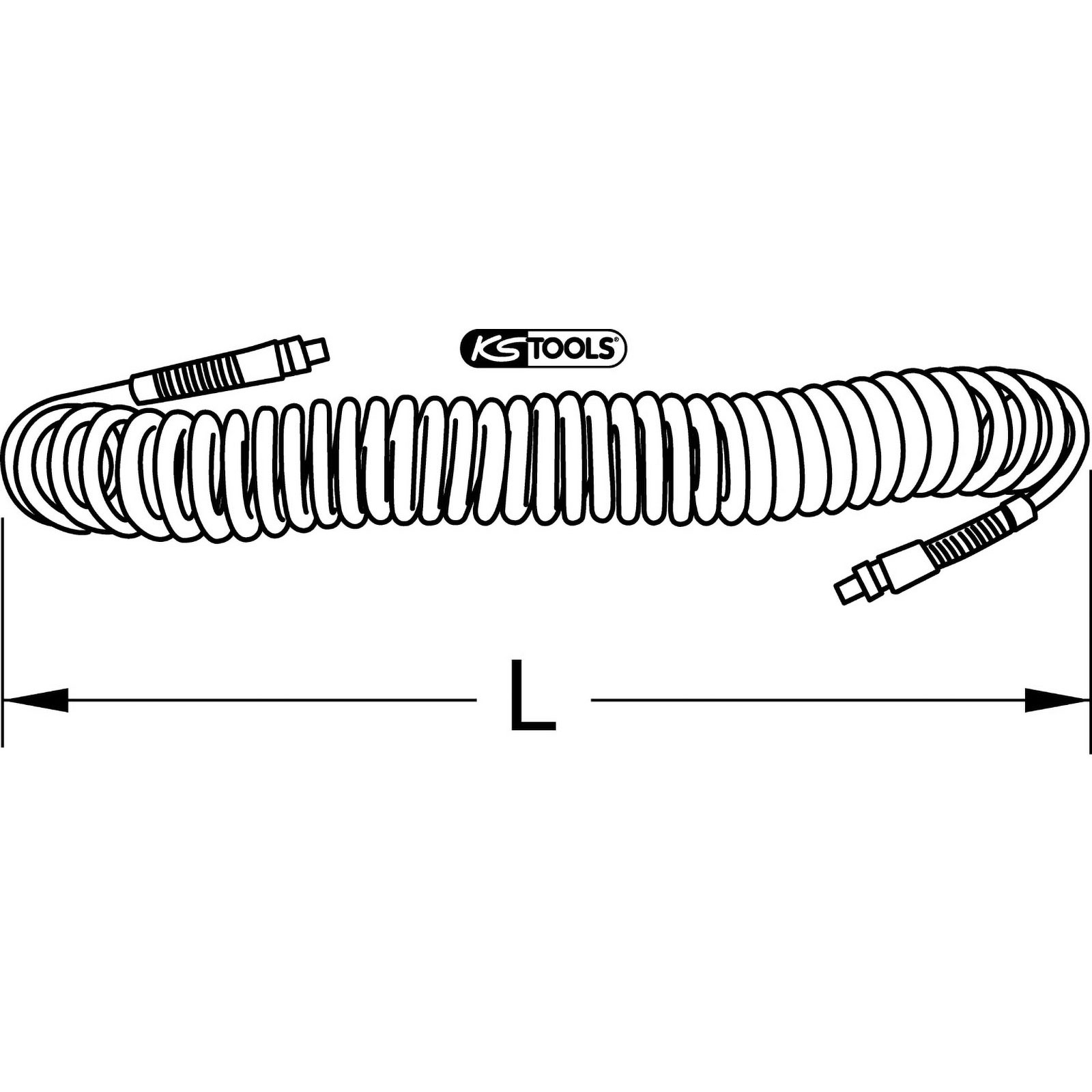 KS TOOLS PU-Druckluft-Spiralschlauch Ø 8 mm - 515.3335