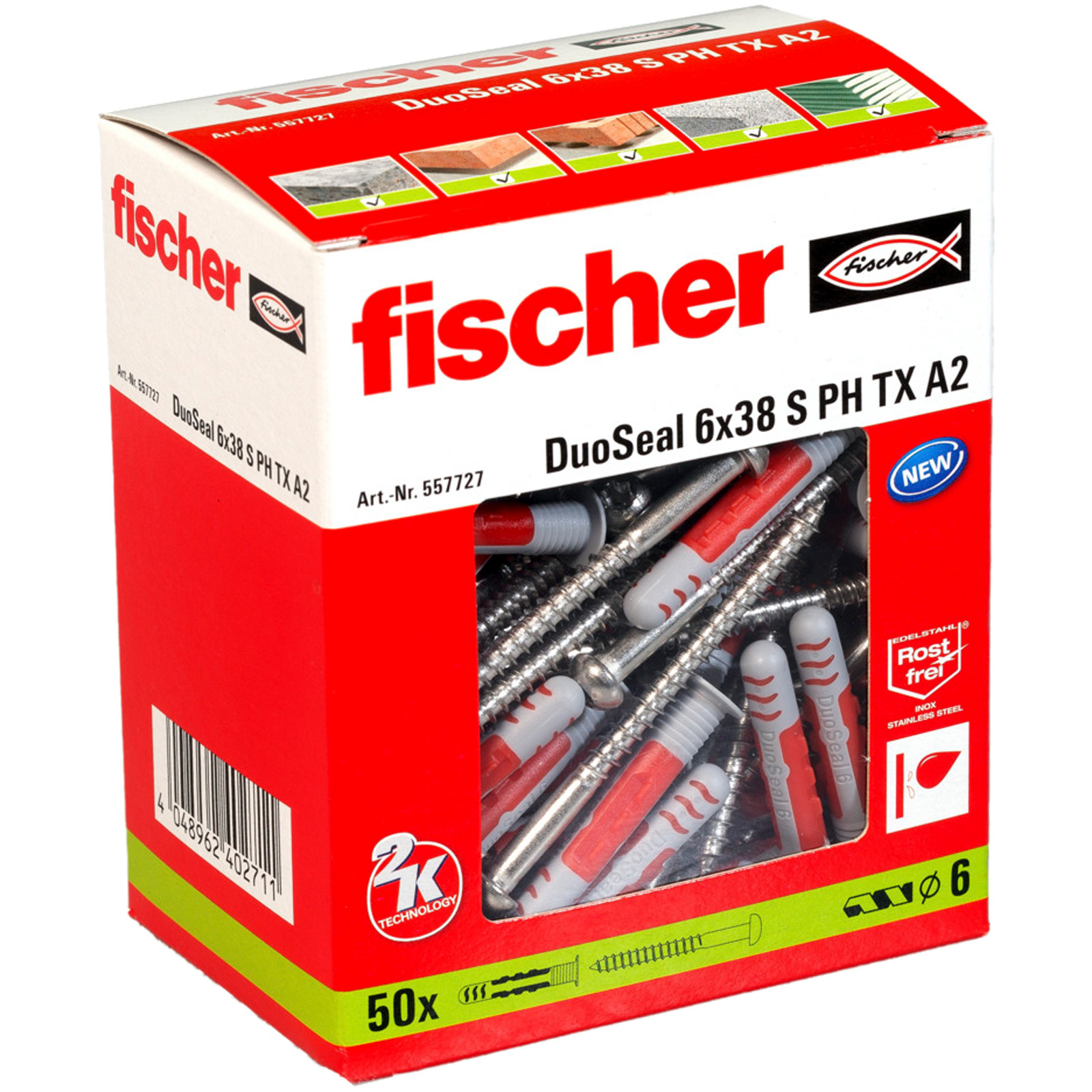 Fischer 50x DuoSeal 6x38 S A2 - 557727