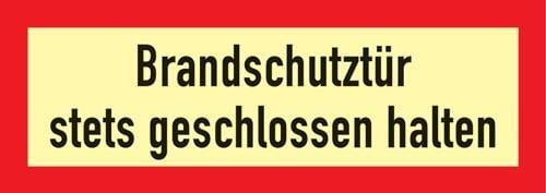 Brandschutzzeichen DIN 4066 L297xB105mm Brandschutztür stets geschl.halten Folie