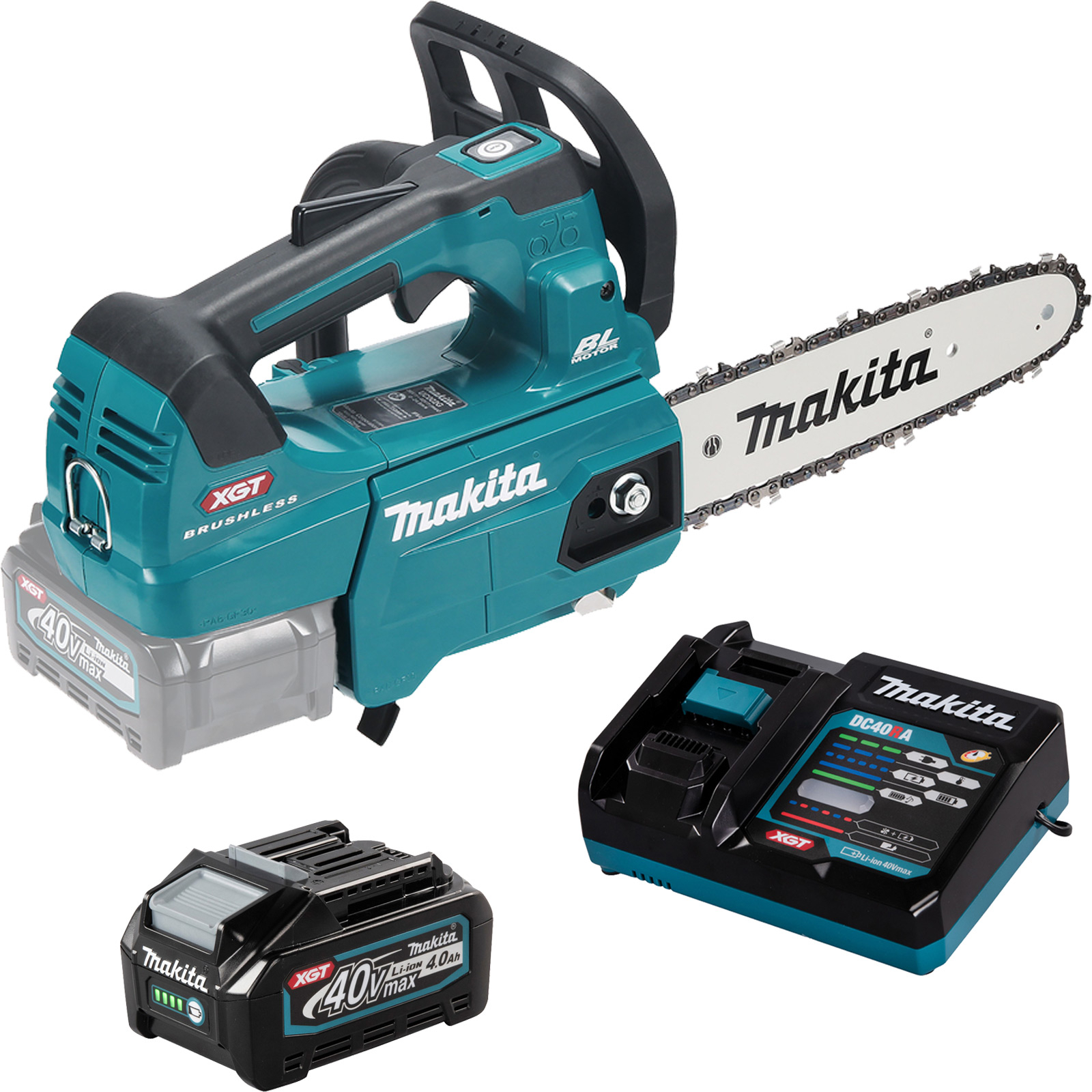 Makita UC002GM101 Akku-Top-Handle-Kettensäge 40V max. / 1x  4,0 Ah Akku + Ladegerät