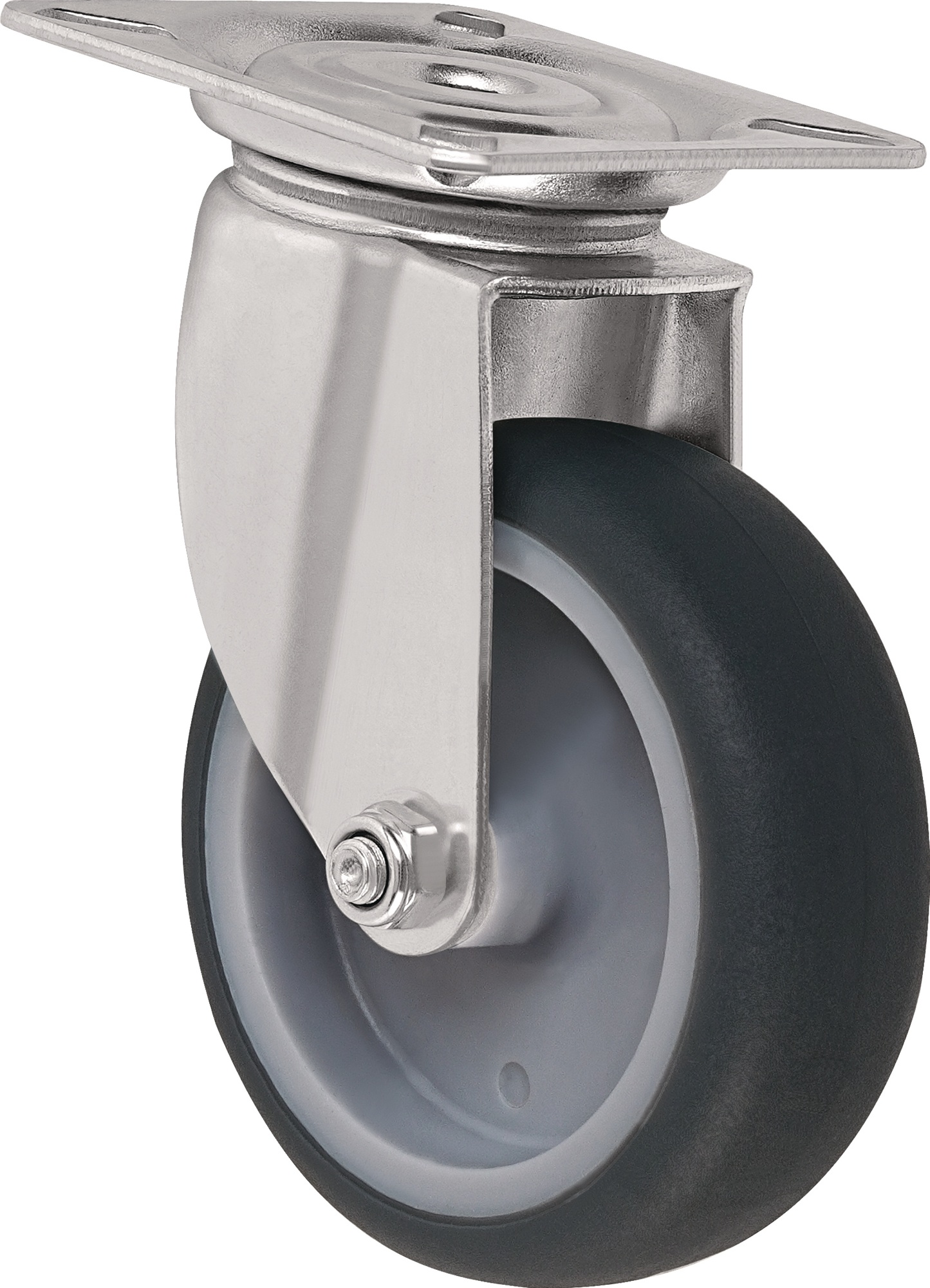 Lenkrolle D.75mm grau Trgf.75kg m.Platte TW
