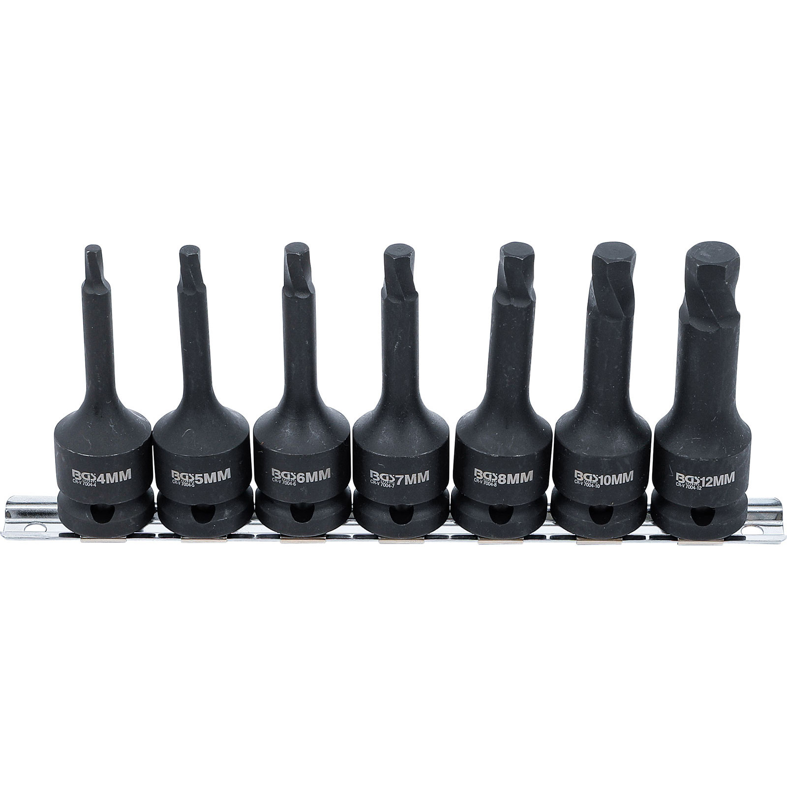 BGS Schraubenausdreher-Satz Antrieb Innenvierkant 12,5 mm (1/2") für defekten Innensechskant 4 - 12 mm 7tlg. - 7004