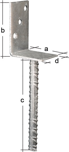 GAH Alberts L-Pfostenträger ETA-10/0210 80x100x200x60mm TZN - 213954