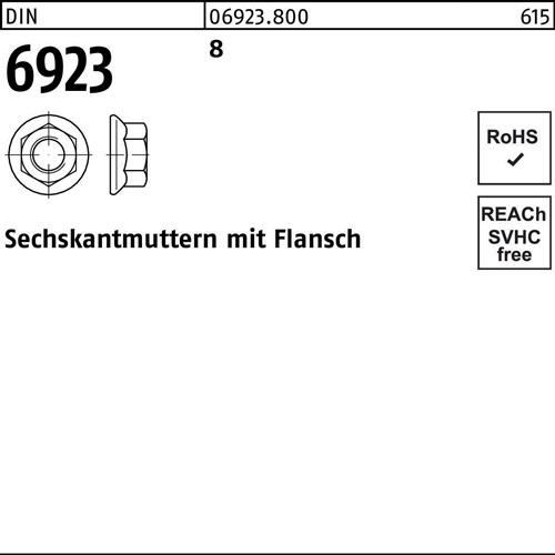 Sechskantmutter DIN 6923 Flansch M5 8 1000 Stück