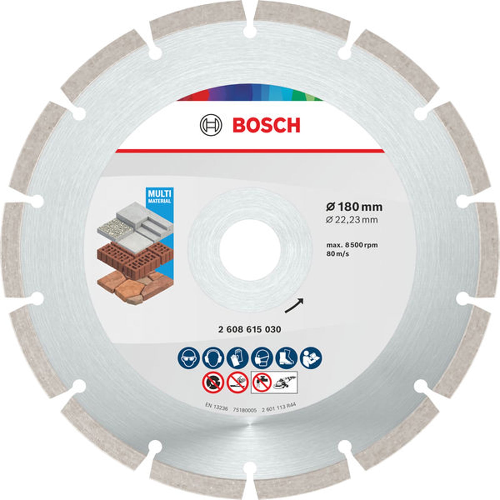 Bosch Multi Material Diamond Trennscheibe, 180 x 22.23 x 7 mm 10 Stk. - 2608615043