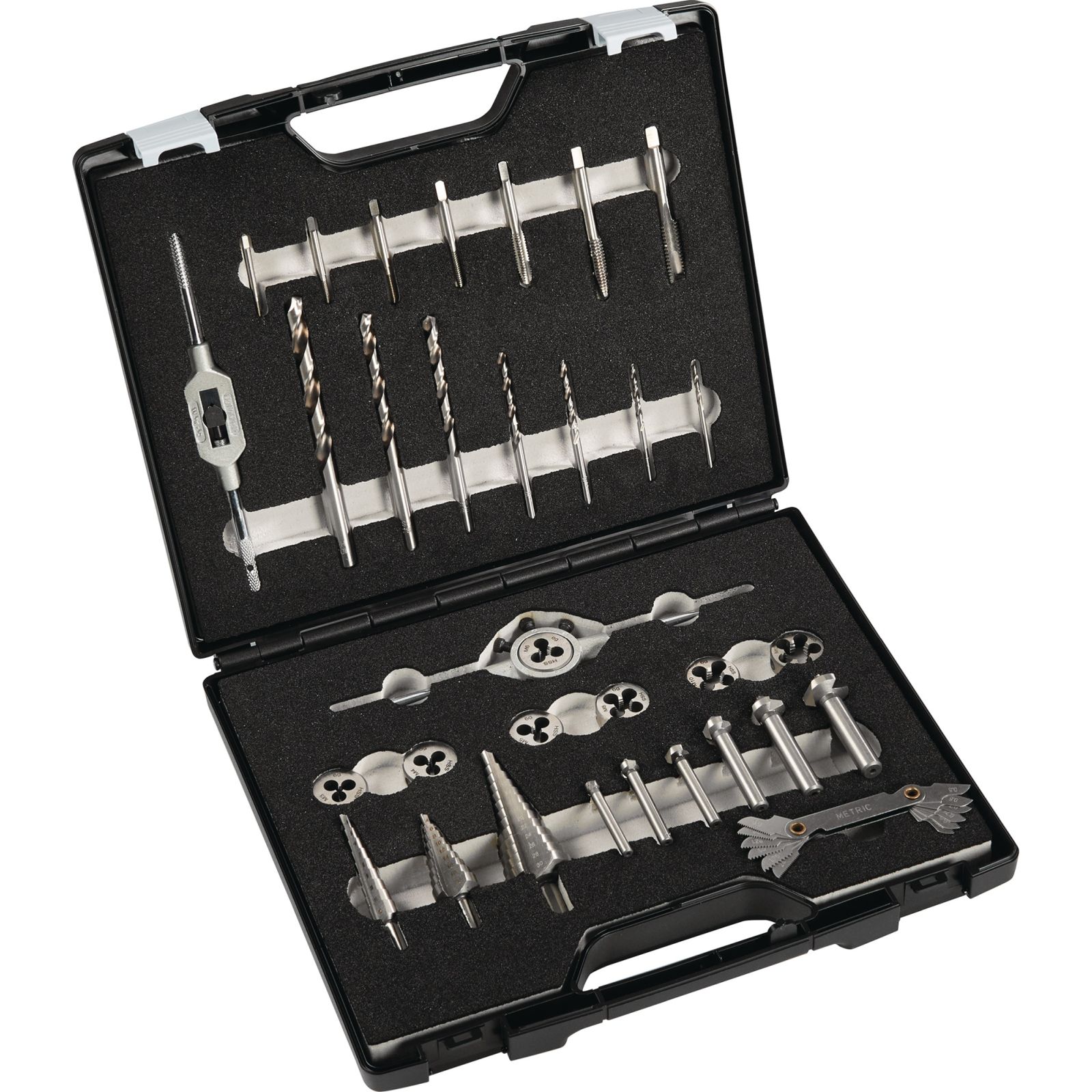 Metallbearbeitungssatz M3-M12 33-tlg.HSS Ku.-Koffer TECWERK