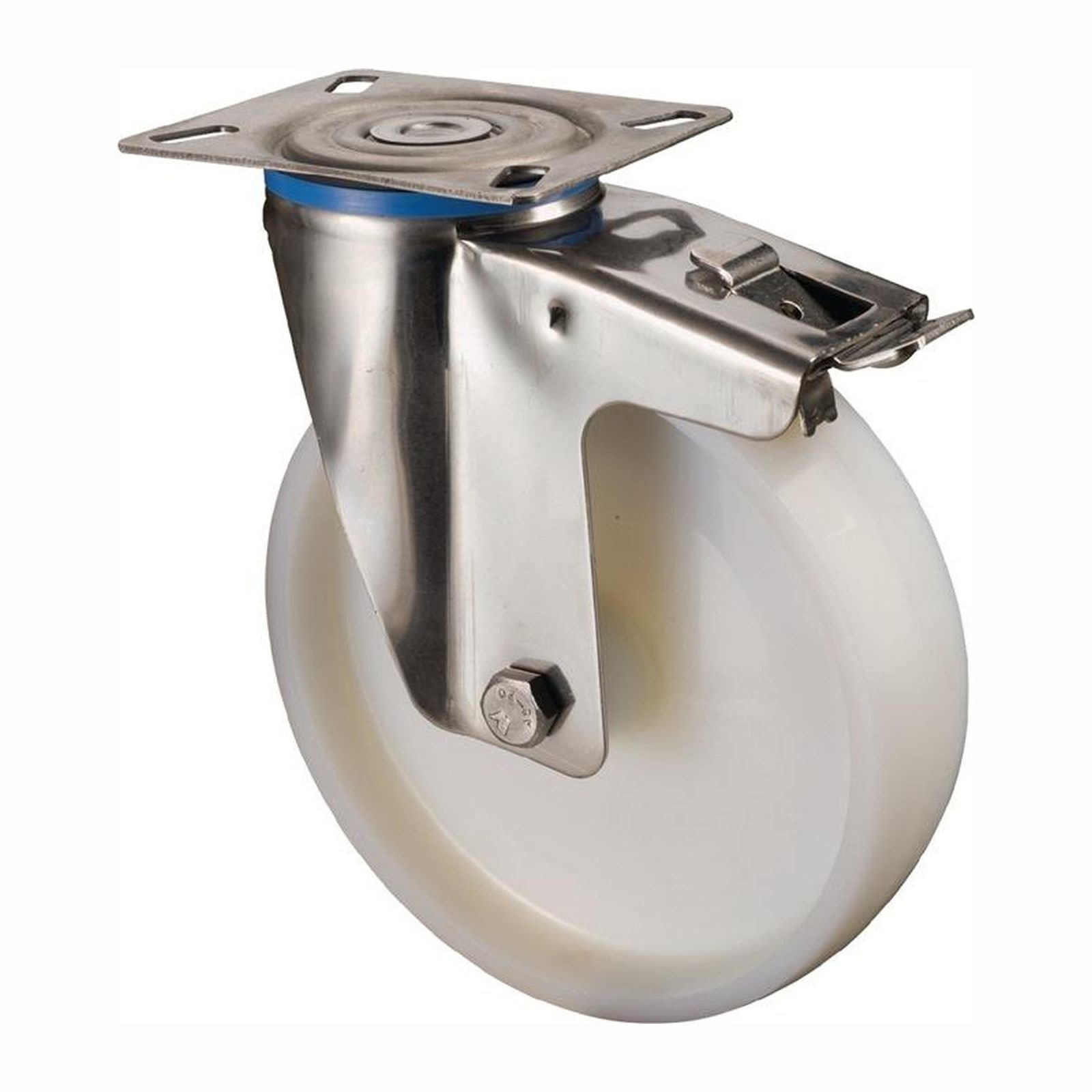 BS Rollen Lenkrolle mit Totalfeststeller und Anschraubplatte Kunststoff