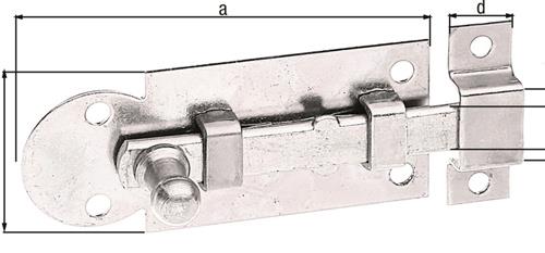 GAH Alberts Fensterriegel L.61mm B.26mm Form ger. STA galv. gelb verz. Ausschub 13,5mm - 113001