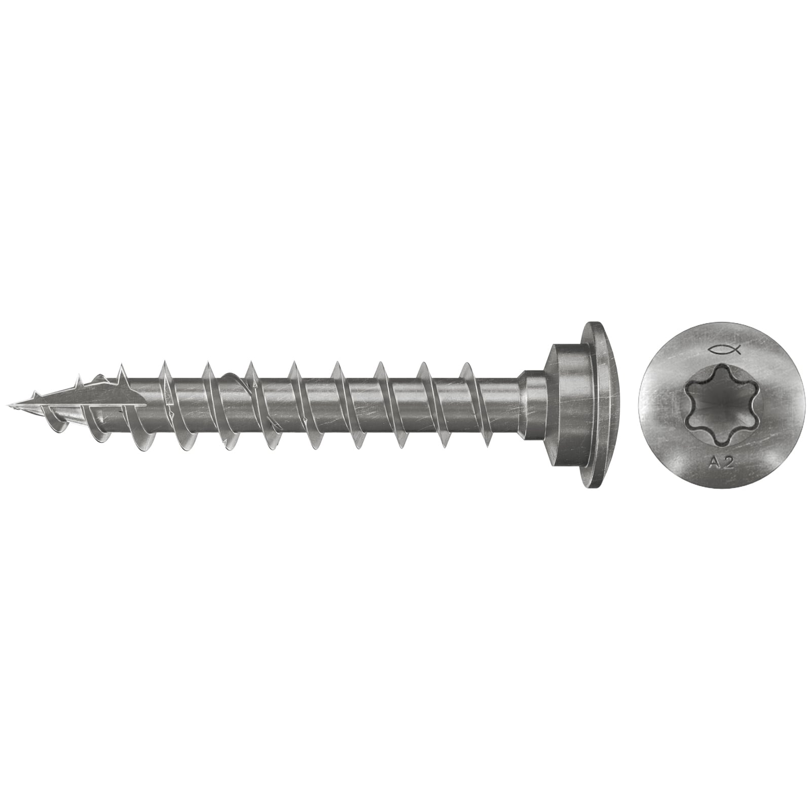 fischer Pfostenschraube FJS-LT 7,0 x 50 A2 Zentrierkopf Innenstern TX Vollgew. nichtrostender Stahl A2 - 577815