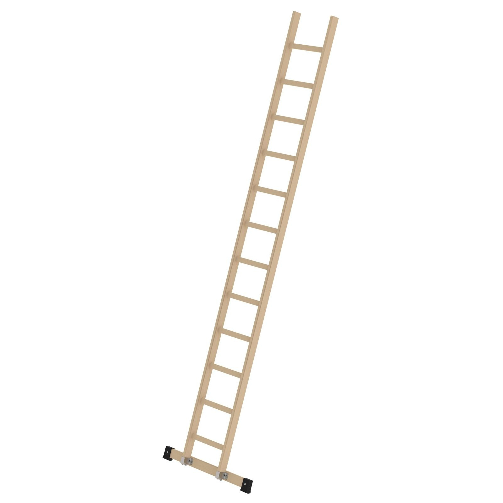 Günzburger Steigtechnik Sprossen-Anlegeleiter Holz mit Traverse