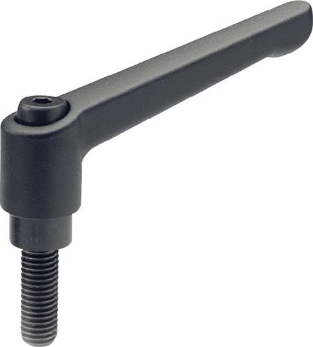 Ganter Norm Verstellbarer Klemmhebel GN 300 d1 M 10 mm - 300-78-M10-32-SW