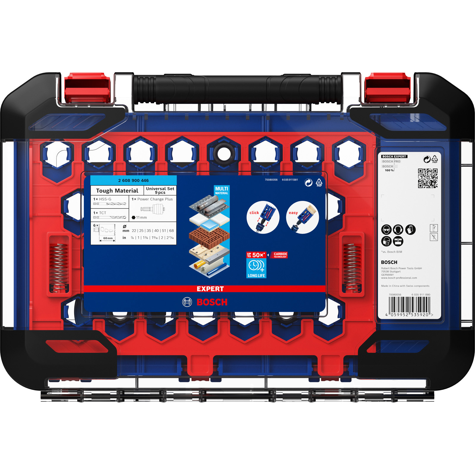 Bosch Expert Tough Material Lochsäge-Set 22/25/35/40/51/68 mm 9tlg. - 2608900446