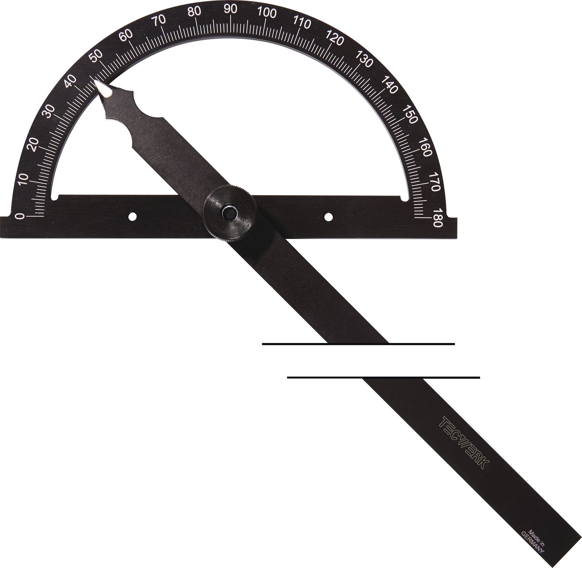 Winkelmesser Gradbogen-D.80mm Schenkel-L.120mm TECWERK