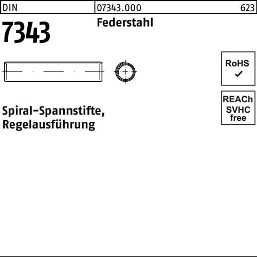 Spiralspannstift DIN 7343/ISO 8750 1,5x 10 Federstahl Regelausf. 1000 Stück
