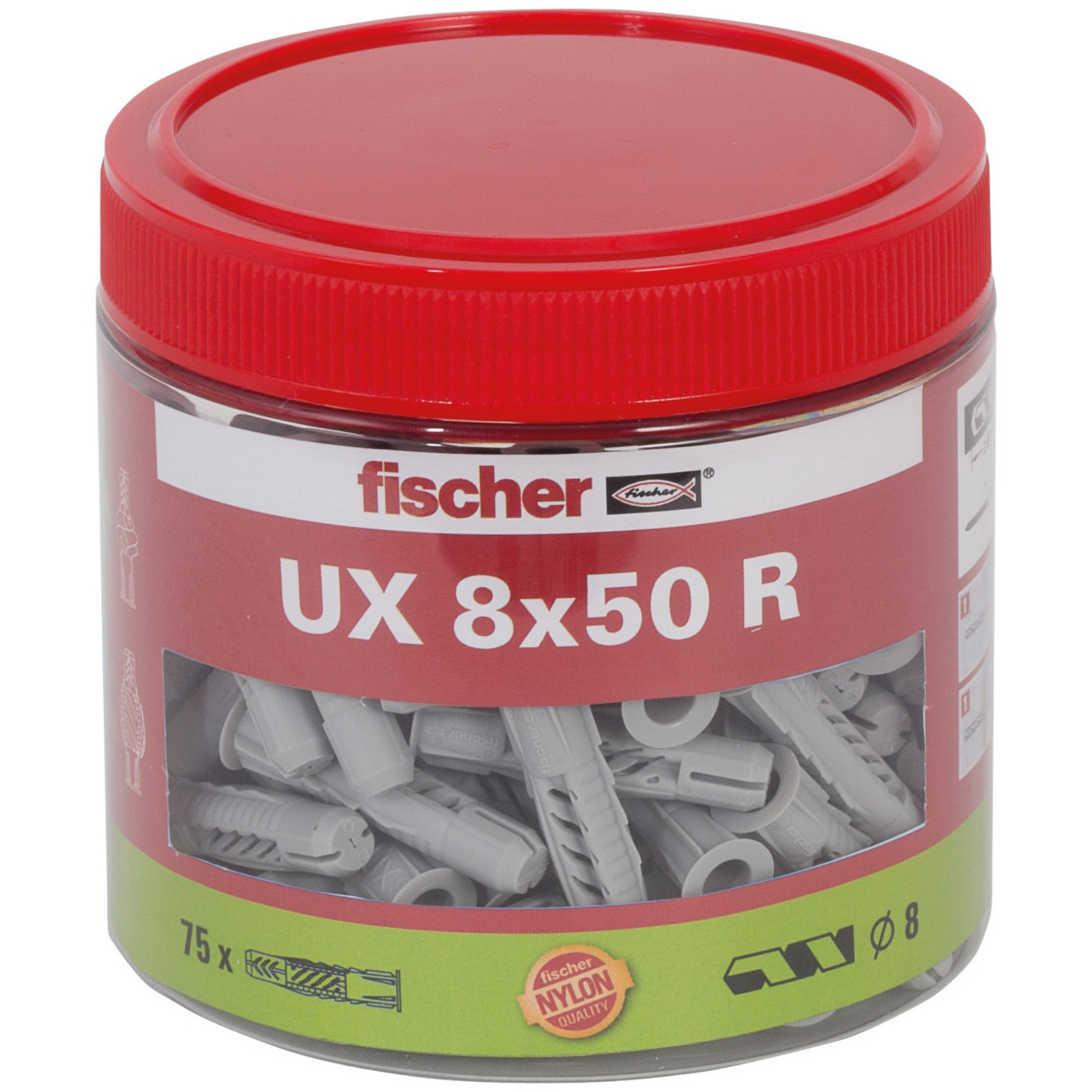 Fischer Universaldübel UX 8 x 50 mm R mit Rand Dose - 531026