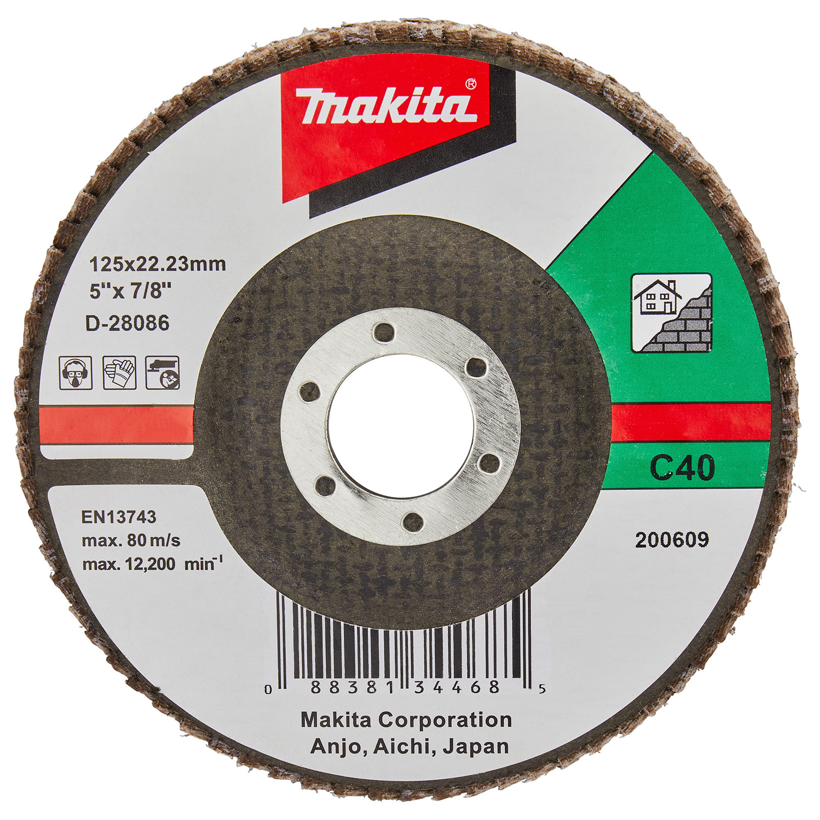 Makita Fächerschleifscheibe 125 mm C40F - D-28086