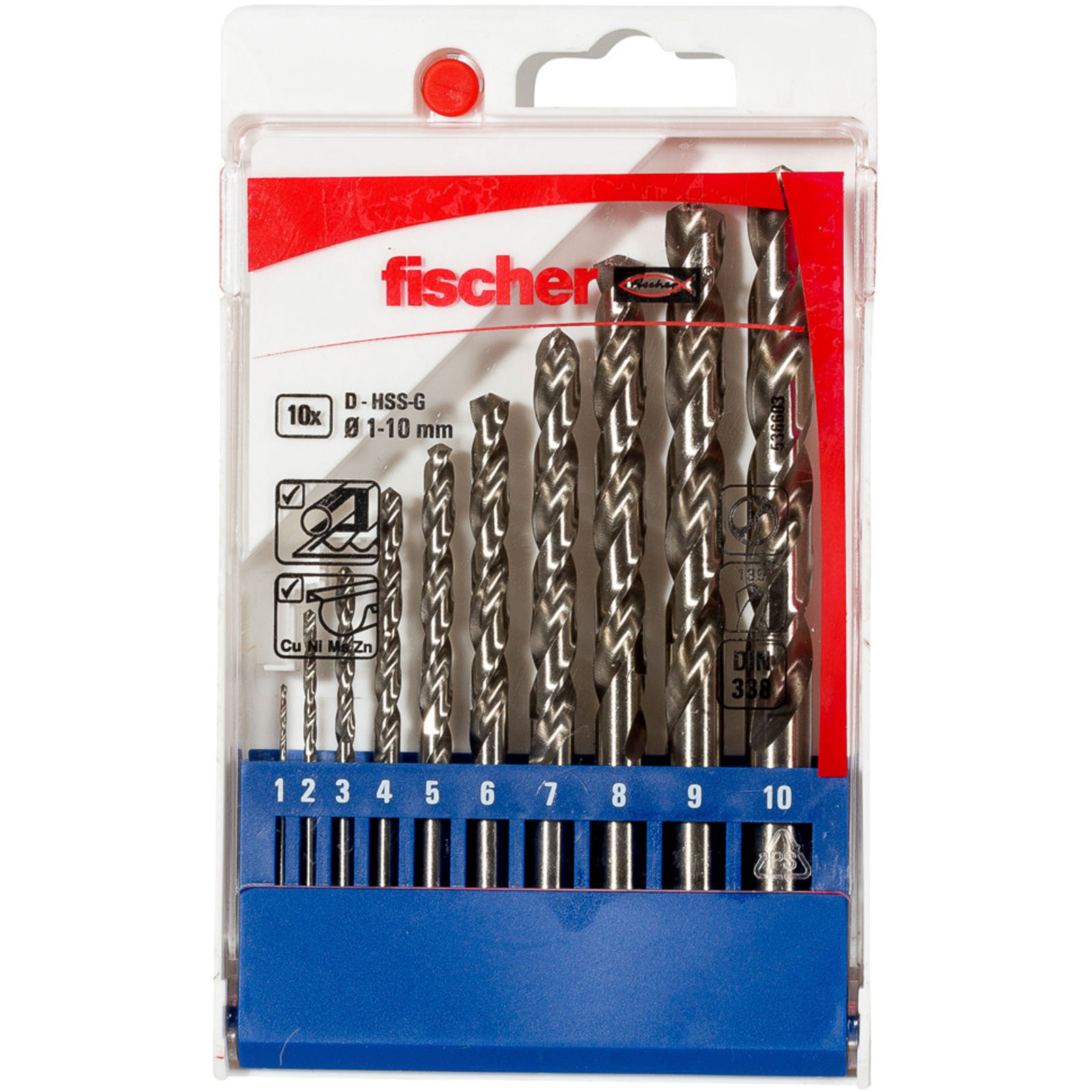 Fischer Metallbohrer-Set HSS-G 1 - 10 mm 10 tlg. - 536603