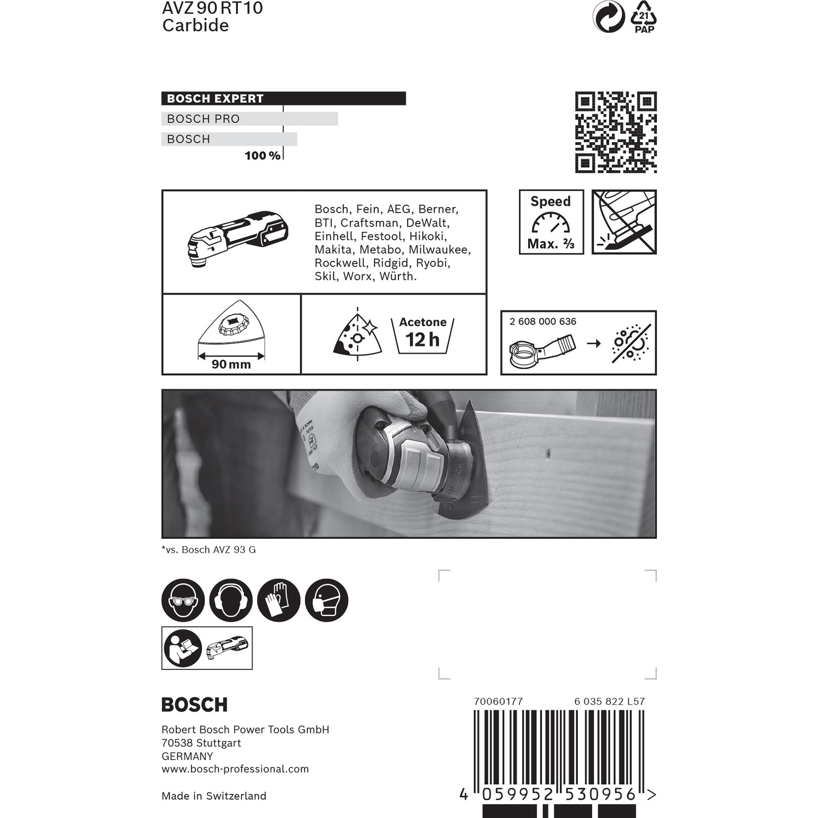 Bosch Expert Sanding Plate AVZ 90 RT10 Starlock Schleifplatte für Multifunktionswerkzeuge 100 x 90 mm - 2608900043