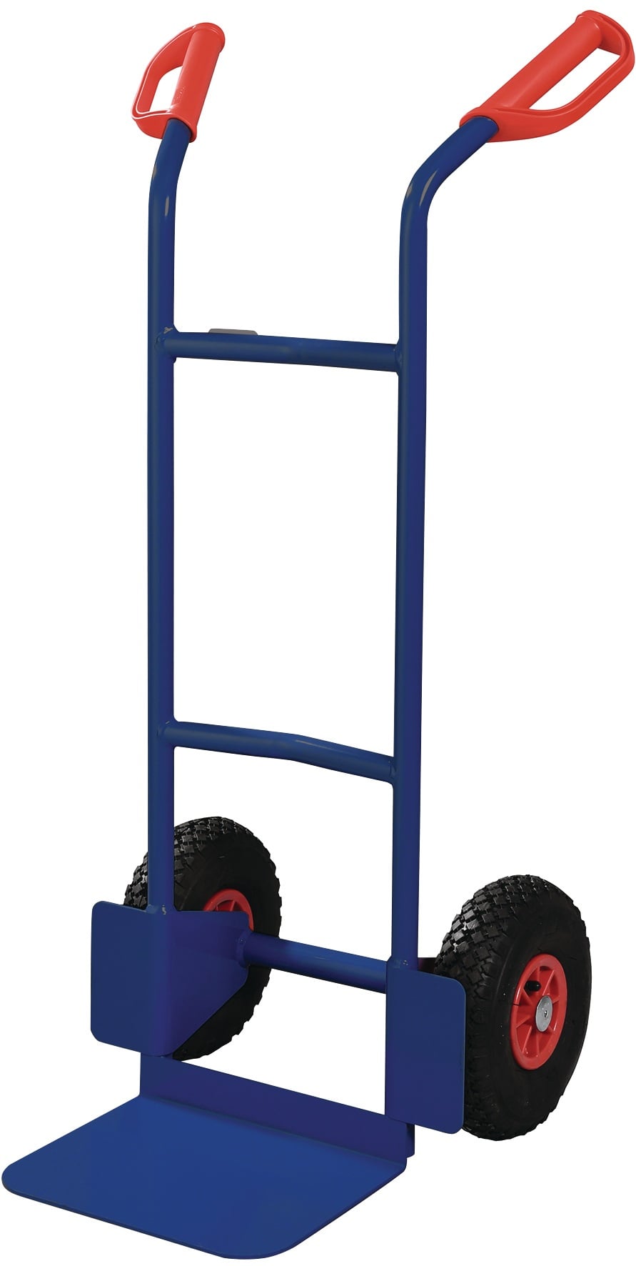 Stapelkarre H.1150mm Schaufel-L250xB320mm Luft-Bereifung Trgf.200kg blau TECWERK