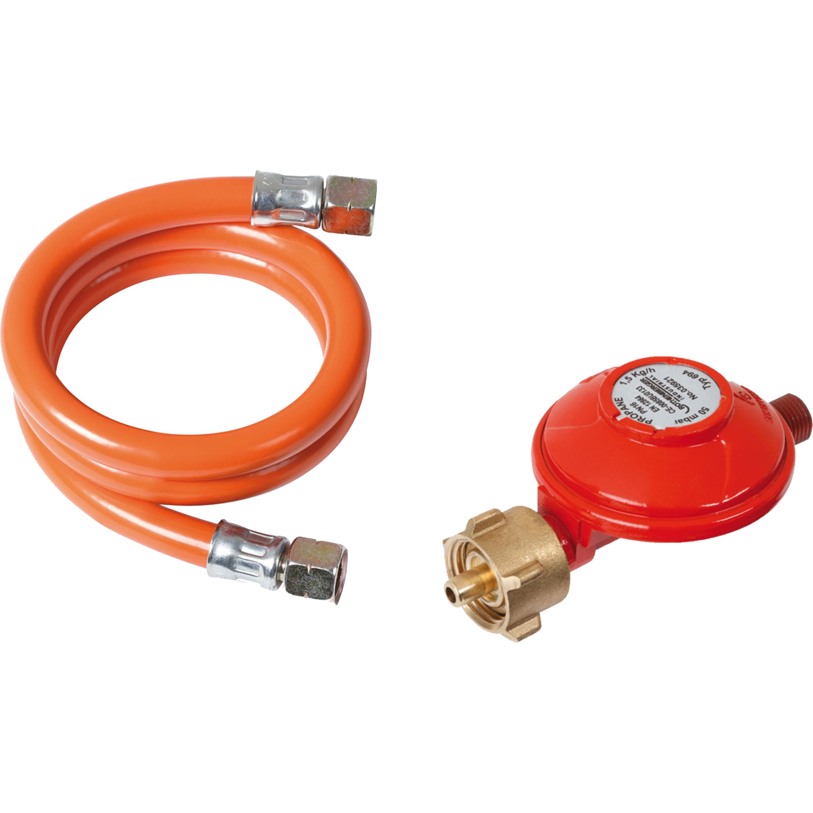 ROTHENBERGER Industrial Set 80 cm Gasschlauch & Druckregler Propan 50 mbar 2X G¼ Zertifiziert EN 16436-1 - 1500005306