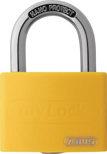 ABUS Zylindervorhangschloss T65AL/40 gelb Lock-Tag Schlossk.-B.43mm Alu.versch.-schl. - 80284 3