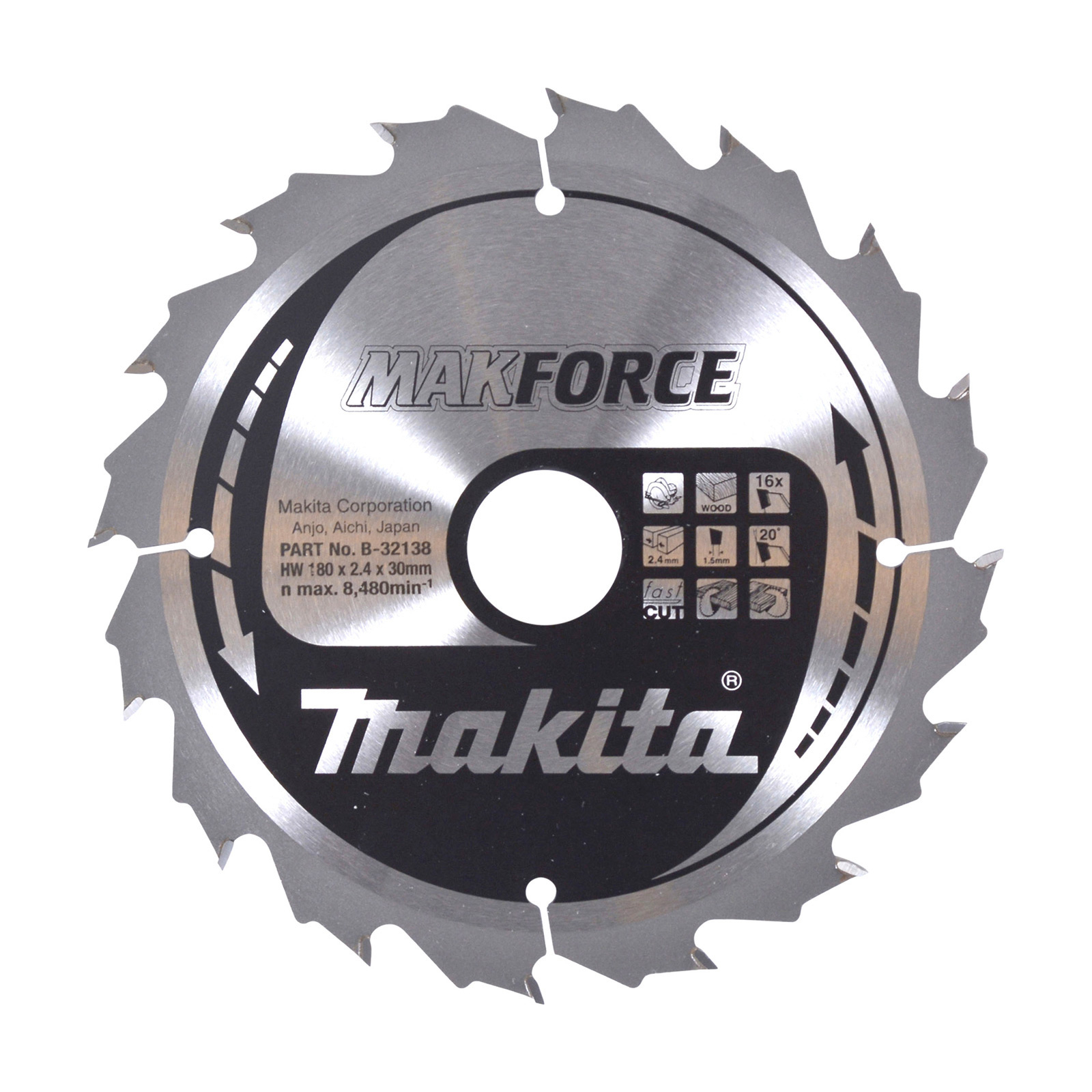 Makita MAKFORCE Sägeblatt 180x30x16Z - B-32138