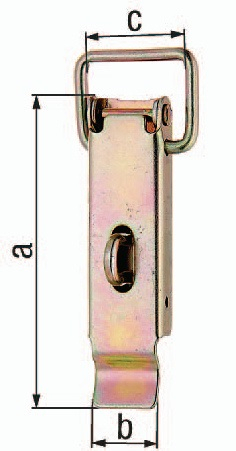 GAH Alberts Kistenverschluss H.93 mm B.30 mm STA galv.gelb verz.f.Vorhangschl.max Ø 7 mm - 347826