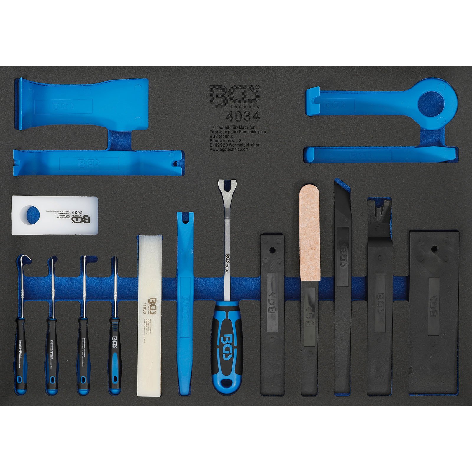 BGS Werkstattwageneinlage 3/3: Lösewerkzeuge / Montagekeile und Haken-Satz 17tlg. - 4034