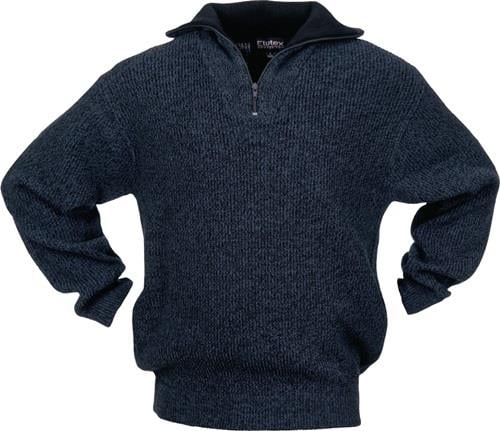 SCHEIBLER Pullover Größe L schwarz / blau-meliert - 8368-L