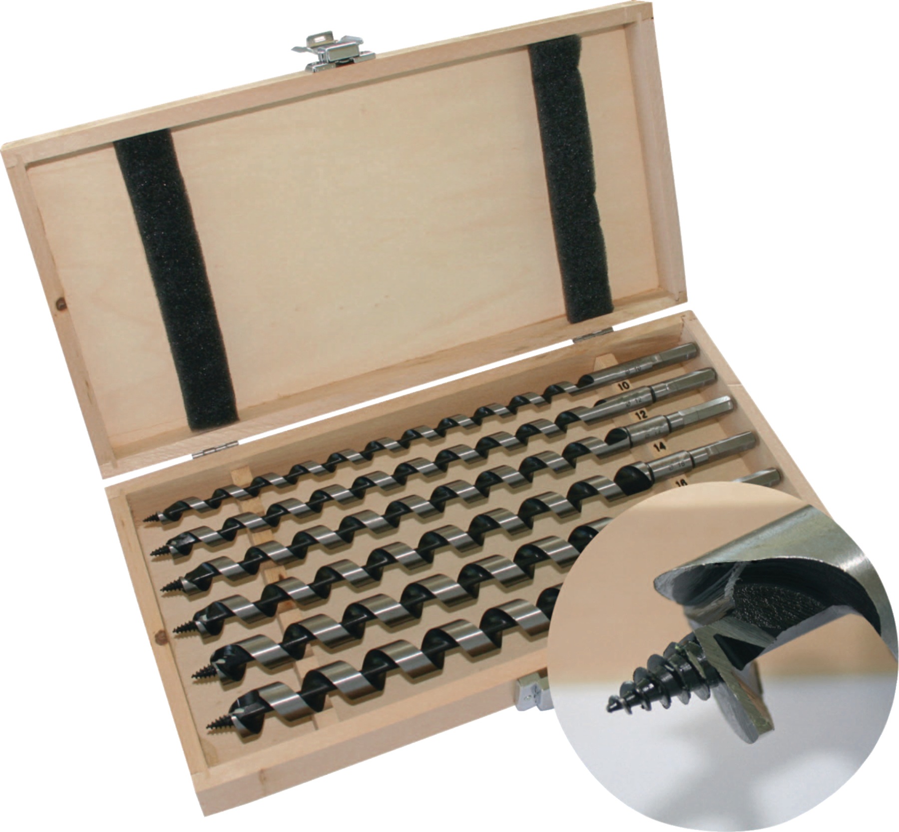 Schlangenbohrersatz 6-tlg.L.460mm 10-20mm in Holzkassette TECWERK