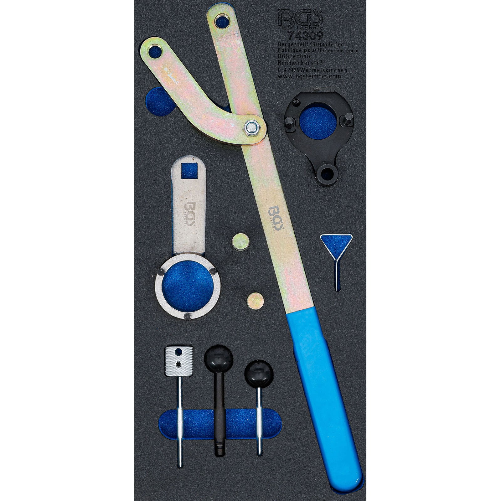 BGS Werkstattwageneinlage 1/3: Motor-Einstellwerkzeug-Satz für VAG 2.0 TDI Common Rail - 74309
