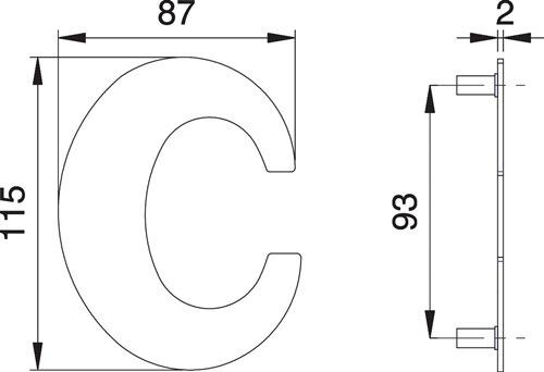 edi Hausnummer Buchstabe c VA ma 110mm B.87mm - 2512/0000/00