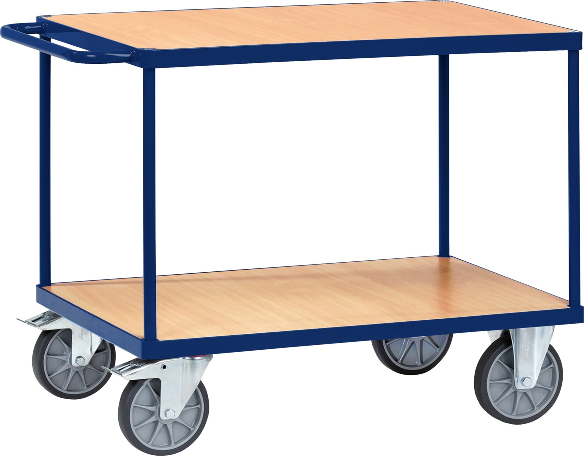 Tischwagen 2 Ladeflächen L850xB500mm saphirblau Trgf.500kg TECWERK