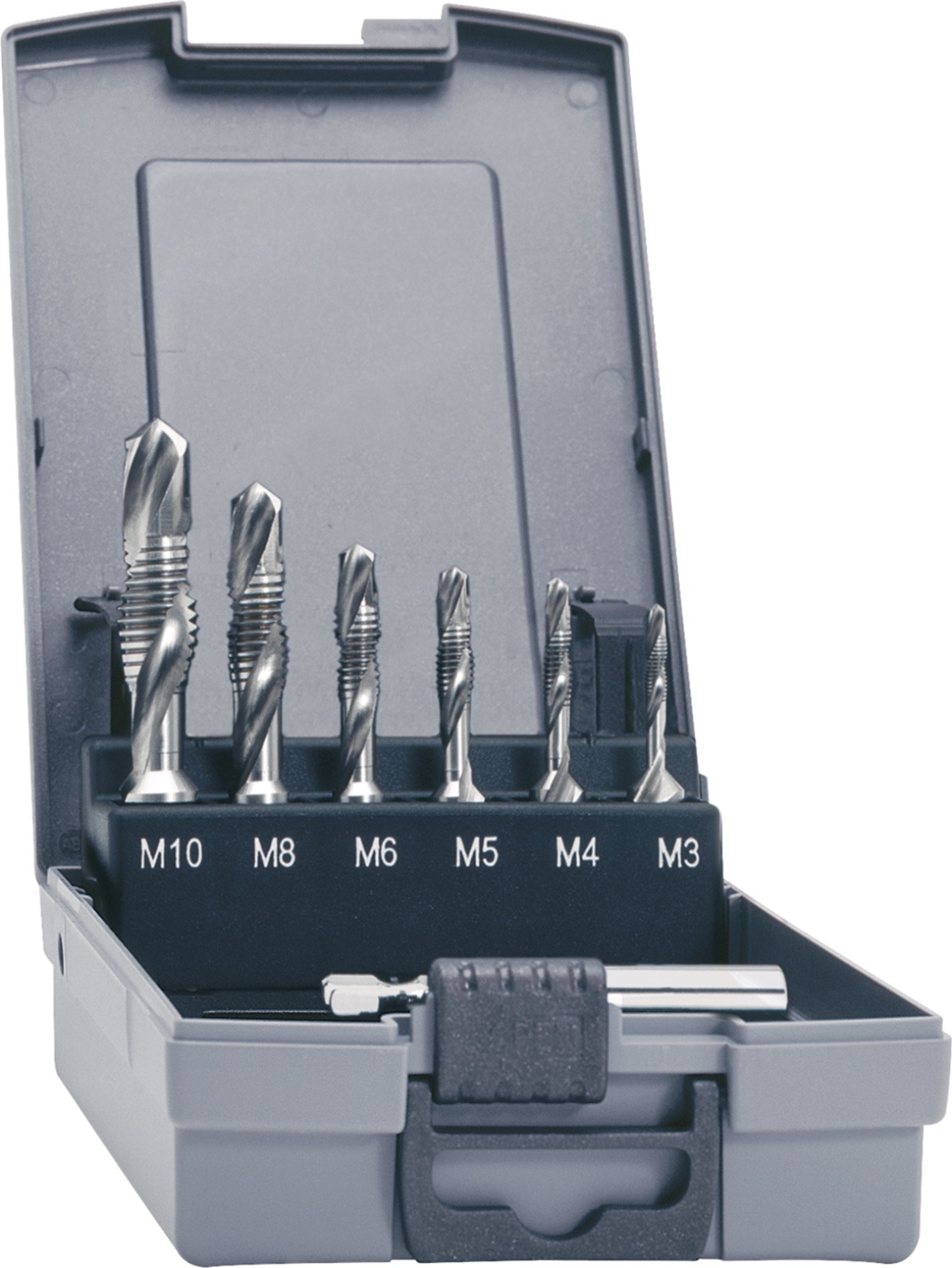 Kombigewindebohrersatz DIN 3126 M3-M10 7tlg.HSSG Ku.-Kass.TECWERK