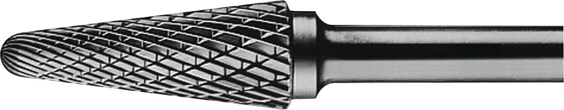 Frässtift KEL D.10mm Kopf-L.20mm Schaft-D.6mm HM Verz.Kreuz TECWERK