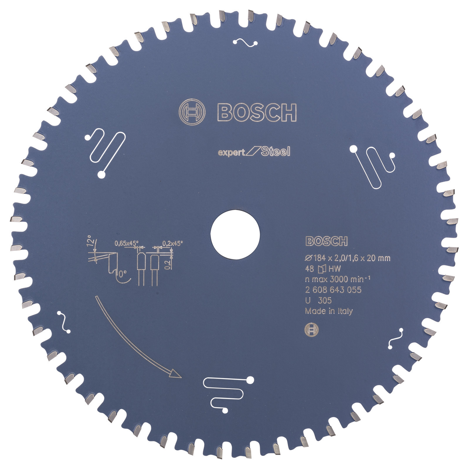 Bosch Kreissägeblatt Expert for Steel für Handkreissägen 184 x 20 x 2 mm 48 - 2608643055