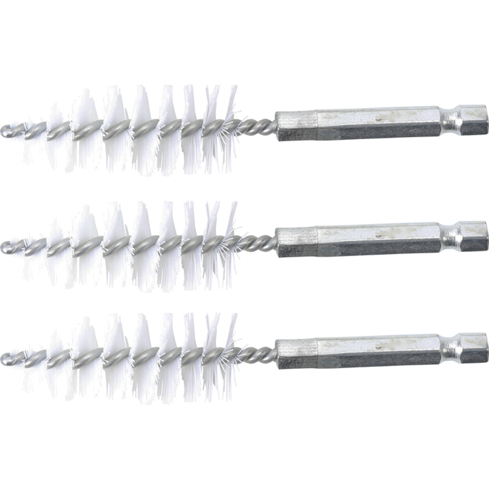 BGS Nylonbürste 19 mm Antrieb Außensechskant 6,3 mm (1/4") 3tlg. - 3078-19-N