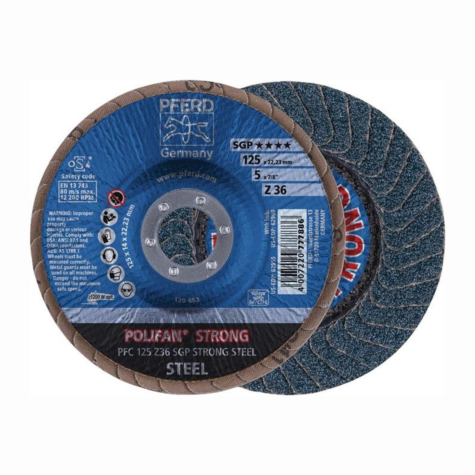 PFERD 10x Fächerscheibe POLIFAN Z SGP STRONG STEEL konisch