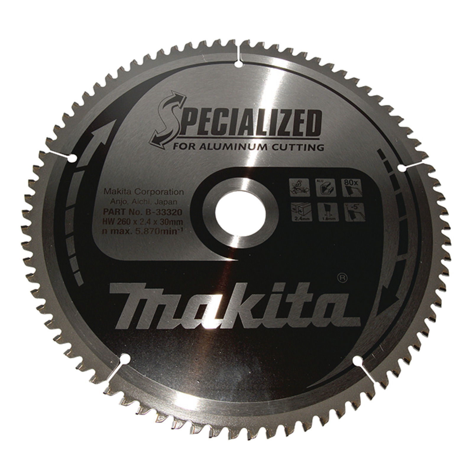 Makita SPECIALIZED Sägeblatt 260x30x80Z - B-33320