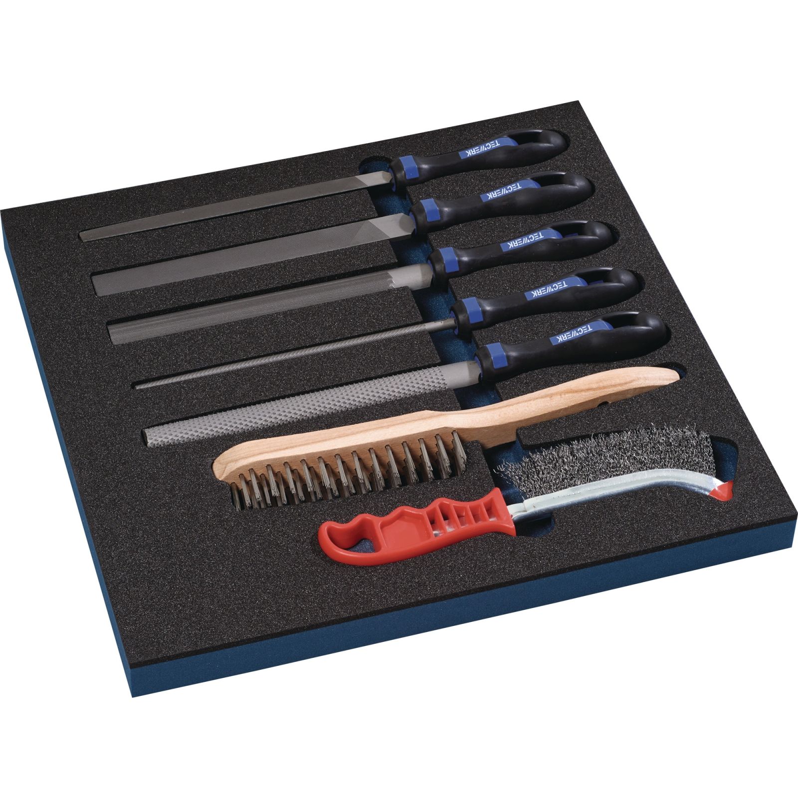 Werkzeugmodul 7-tlg.2/3-Modul Feilen,Drahtbürsten TECWERK