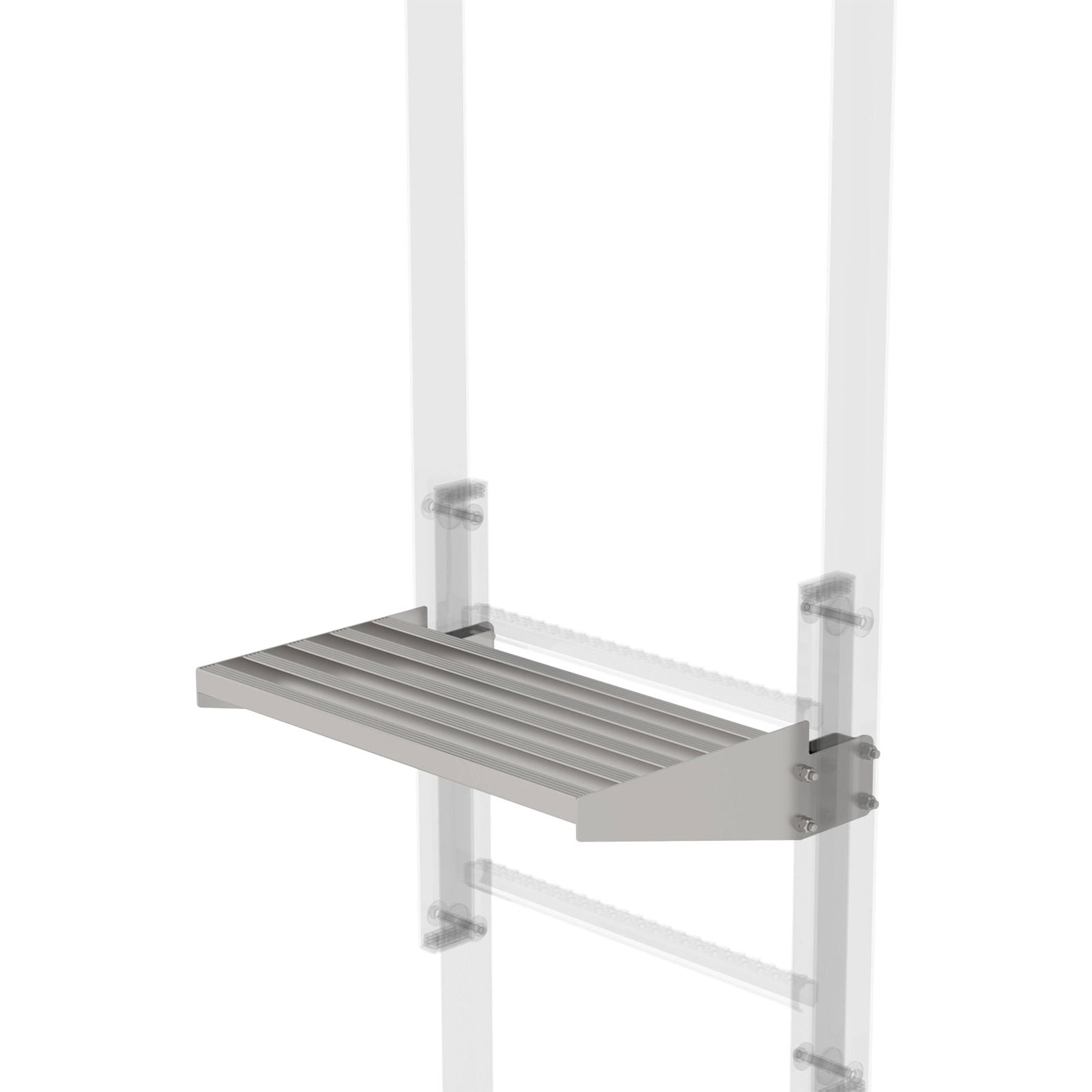 Günzburger Steigtechnik Ausstiegstritt Edelstahl 520 mm Spaltmaß 300 mm - 068970