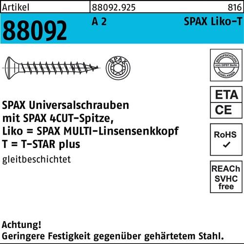 Schraube R 88092 LIKO/T-STAR 3,5x 16/13-T15 A 2 200 Stück SPAX